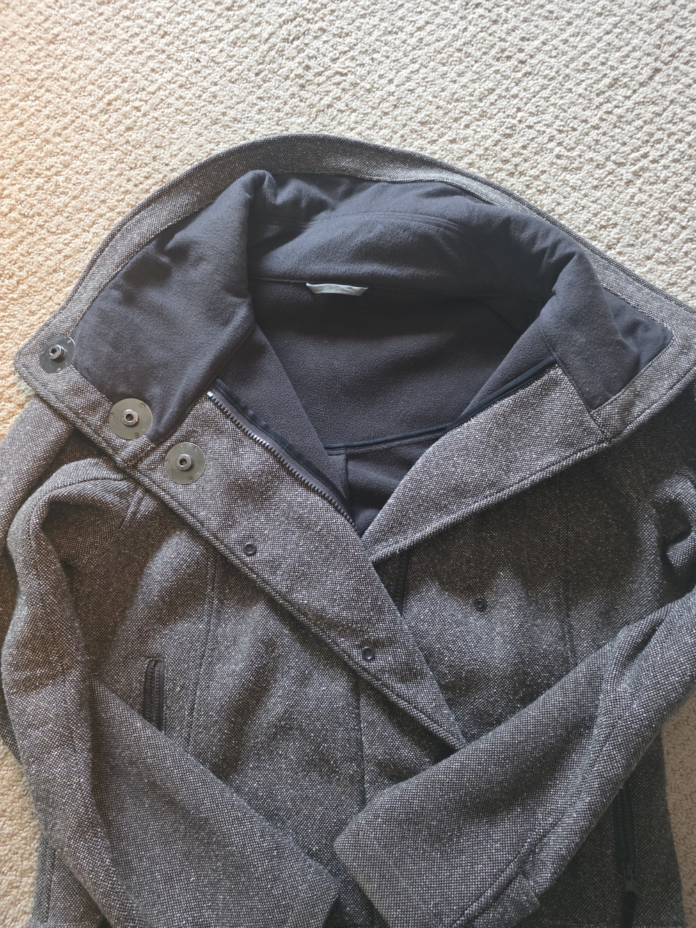 🌟 VINTAGE lululemon Audrey Tweed Bomber Jacket - Brown - Size 8 (EUC - Picture 6 of 8
